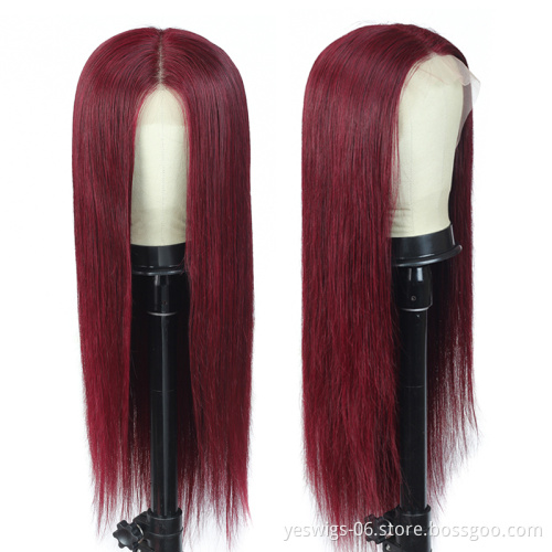 Unprocessed Raw Indian Virgin Human Hair 27 30 99J HD Full Lace Front Wigs For Black Women Cuticle Aligned Human Hair Lace Wig